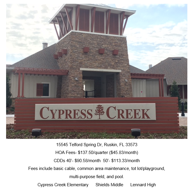 Cypress Creek Ruskin Florida 33573